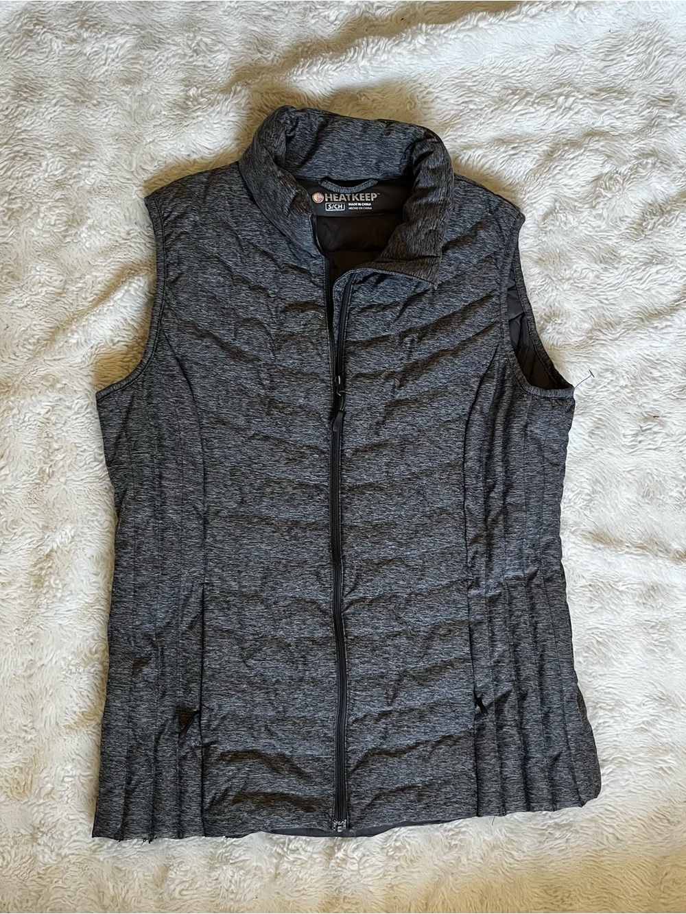 Heatkeep Women's Quilted Grey Packable Vest